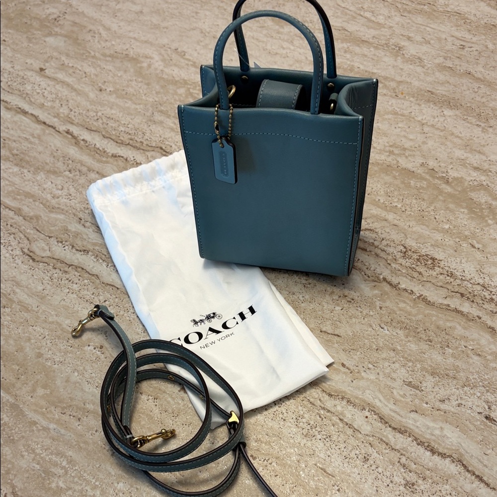 Coach Glove Tanned Mini Cashin Tote/Crossbody Bag in Beautiful Sage Leather
